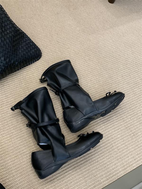 Fashion Bow Shoes Sandal Woman Boot Suit Female Beige Strappy Heels Round Toe Black  2025 Velvet Low Girls Elastic Band Rome Cotton Fabr