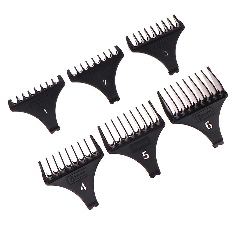 Hot! 6Pcs For T9 1.5/3/4.5/6/9/12 Mm Professional Hair Trimmer Limit Comb Universal Guards Hairdresser Hair Cutting Guide Barber