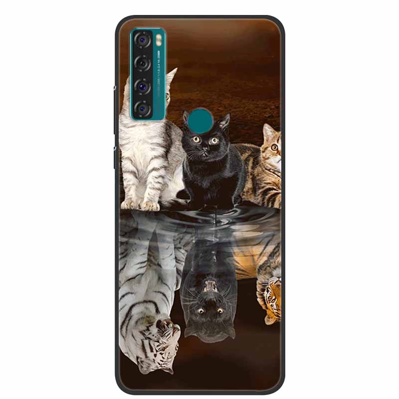 For TCL 20 SE Case Luxury Silicone TPU Soft Cover Phone Case For TCL 20 SE T671H Cartoon Funda Colourful Capa Shockproof Coque