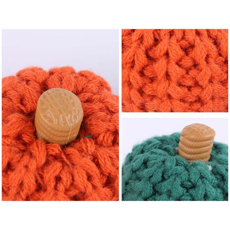 Crocheted Pumpkins for Festive Thanksgiving Halloween Mantlepiece Embellishments Autumnal Small Pumpkins Decoration