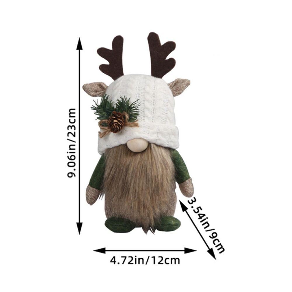 Reusable Antlers Knitted Doll Cute Christmas Dwarf Doll Creative Forest Faceless Doll  Friends