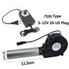 12V Dc 7530 Blower Turbo Cooling Fan with Adjustable Speed Power Controller Barbecue Air Blower Picnic Grill Wood Stove Cooking