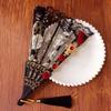 Faltbarer Weißer Spitzenfächer Handheld Lolita Cosplay Barock Rose Schwarz Faltbarer Vintage-Fächer für Party Hochzeit Tanz Dekoration
