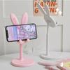 Rabbit Bunny Phone Holder Adjustable Lazy Bracket Telescopic Lifting Phone Holder Pink Multi-angle Desktop Mobile Phone Bracket