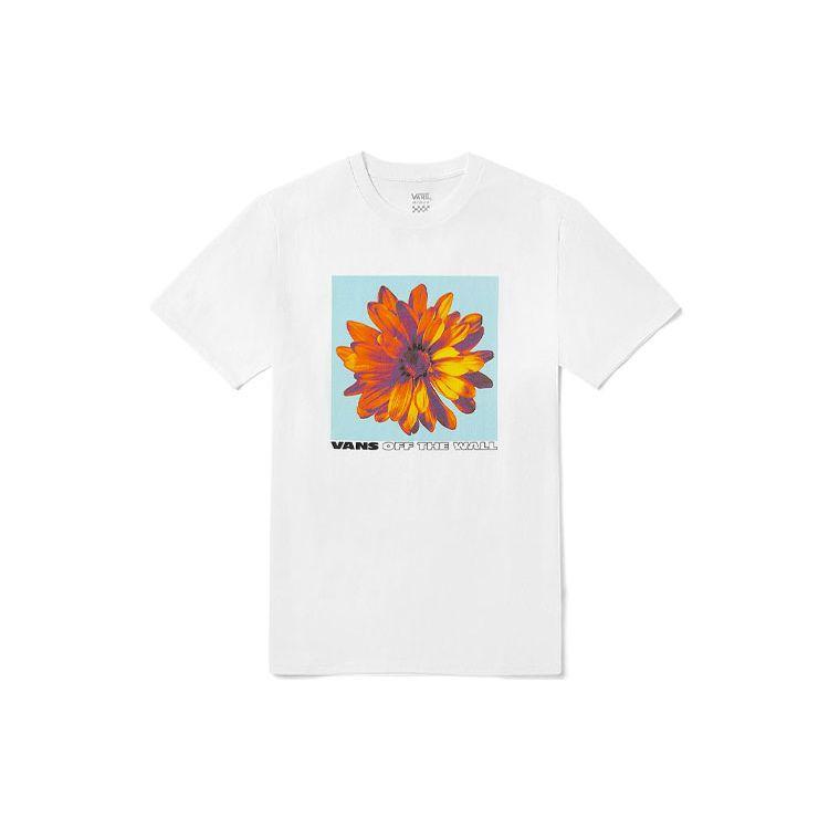Vans Floral Print Loose Casual Short Sleeve T-Shirt Men tops White VN0A54KTWHT
