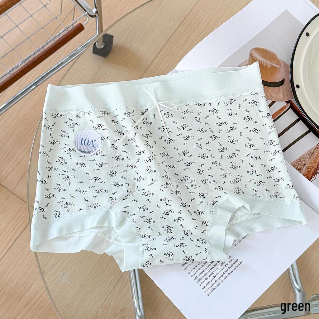 10A Antibacterial Sweet Floral Cotton Girls' Mid-Waist Boxer Briefs - Comfortable & Breathable