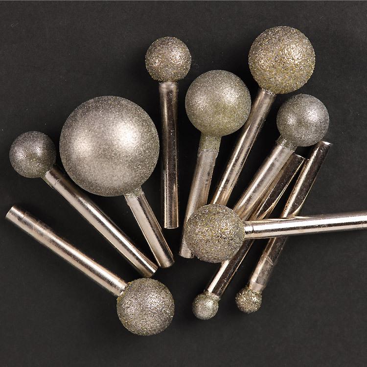 6mm Ball-Shaped Electroplated Diamond Grinding Head for Jade Carving and Polishing