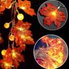 LED Maple Leaf Light String Fall Garland Light for Thanksgiving Holiday Decoration 5 Pumpkin Lights