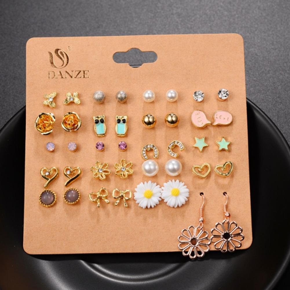 20pairs Variety Women Fashion Ear Stud Earrings Decoration