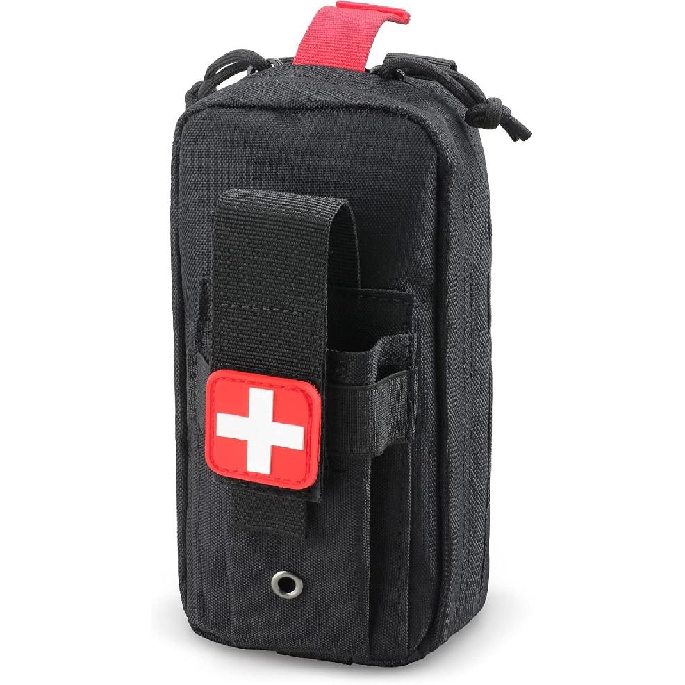 Tactical Molle Medical IFAK Pouch, Tactical EMT First Aid Pouch IFAK Trauma Kit Everyday Carry Survival Bag Include Cross Patch