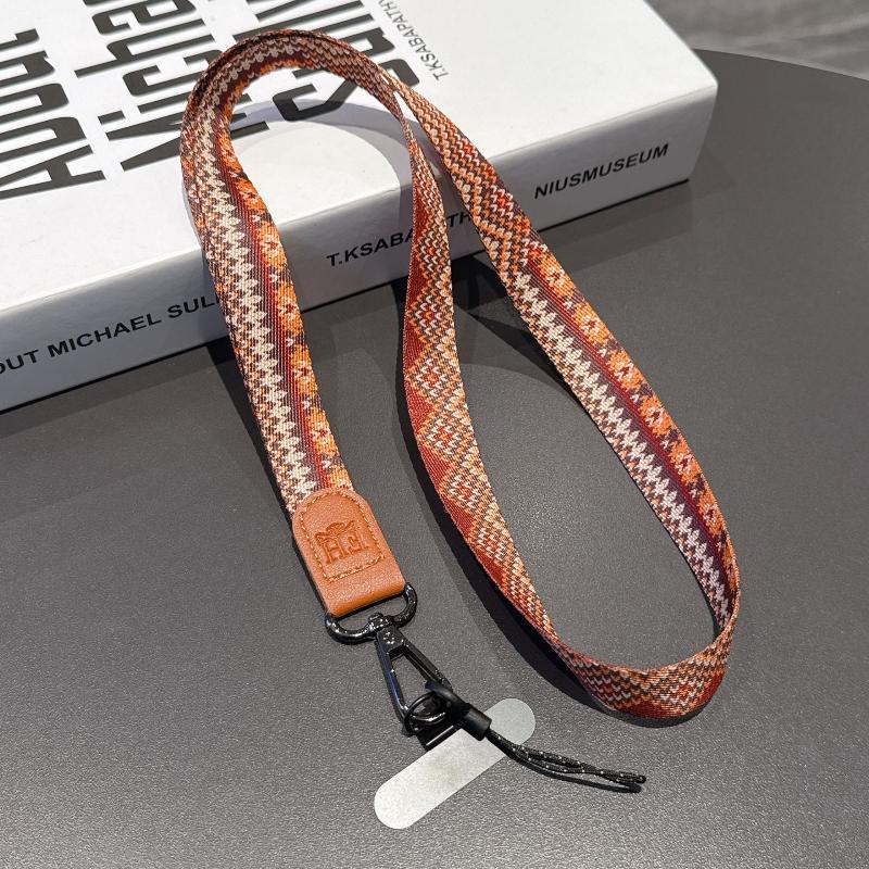 Retro Pattern Crossbody Cell Phone Lanyard Adjustable Hanging Neck Mobile Phone Strap Lanyard Pendant With Universal Card Gasket