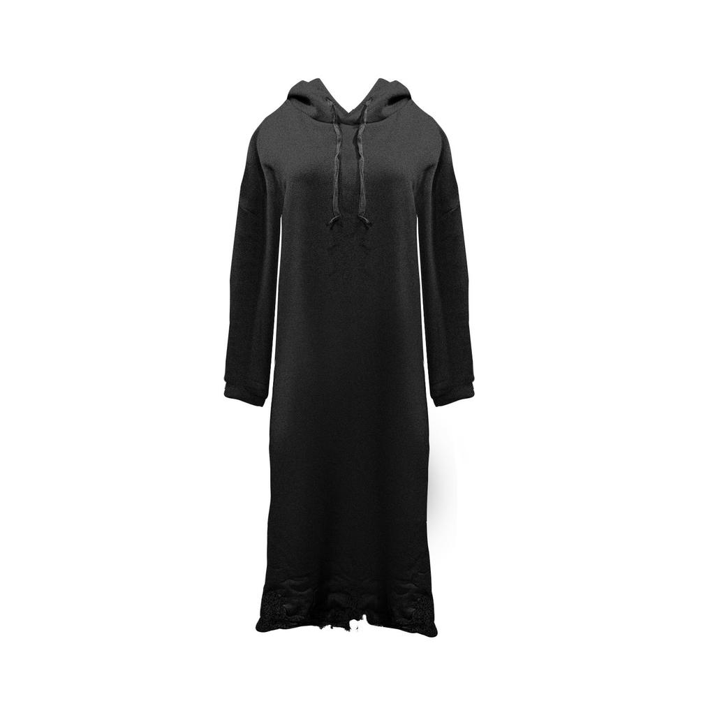 Damenmode Spitze Spitze Langes Kapuzenkleid