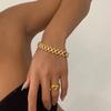 Vergoldetes Edelstahl-Titan-Armband - Abnehmbares Hip-Hop-Armband für Damen.