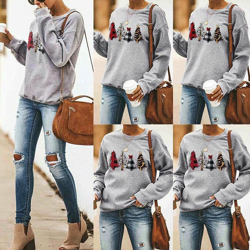 Cozy Womens Christmas Sweatshirt Long Sleeve Jumper Blouse Perfect For Holiday Celebrations