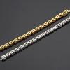 Hiphop Chain Bracelets For Men Never Fade Gold Color Stainless Steel Bracelet Manly Wrist 8.66" Classic Mens Jewellery Accessories