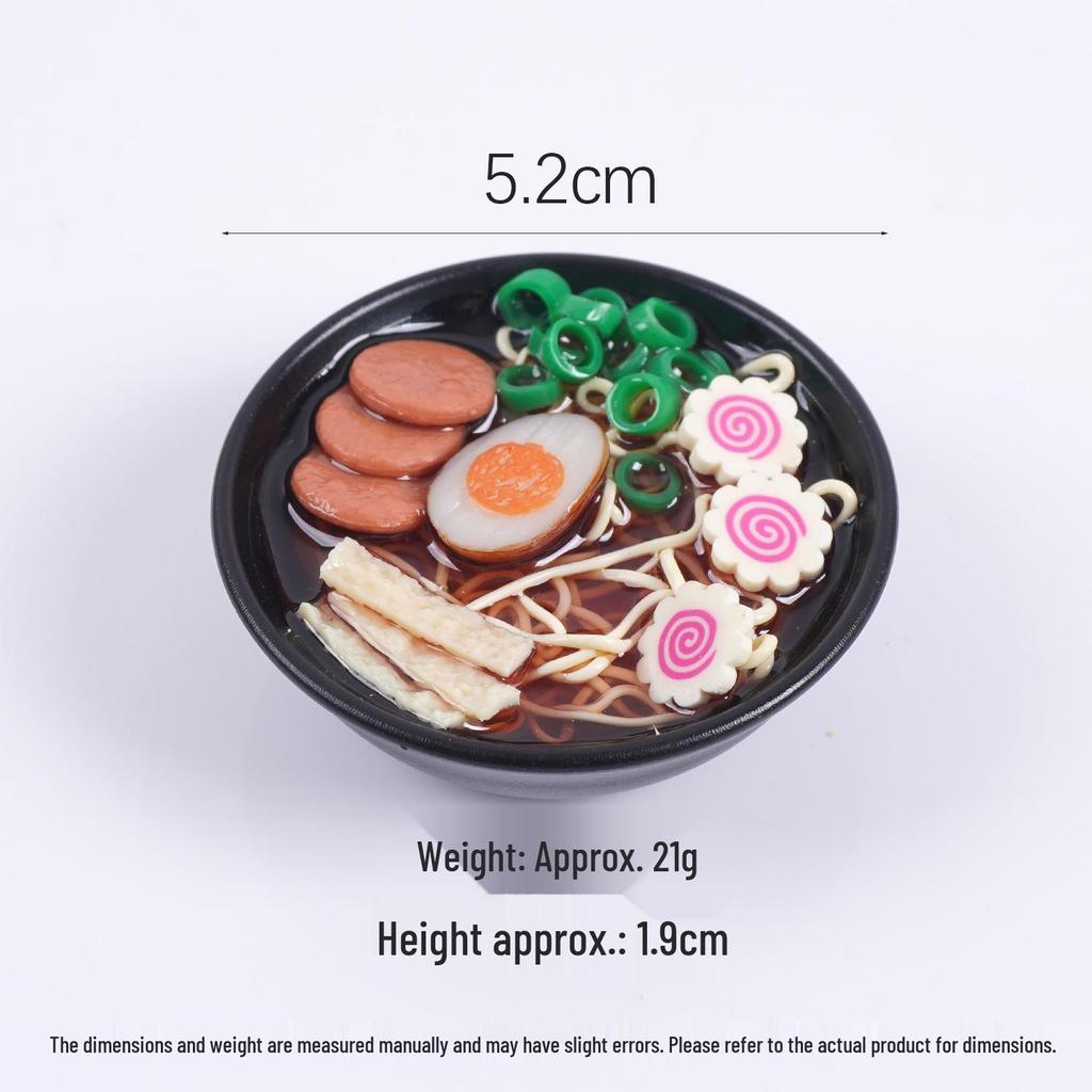 Japanese Ramen Keychain: Large Seafood Noodle Bowl Pendant and Claw Machine Toy