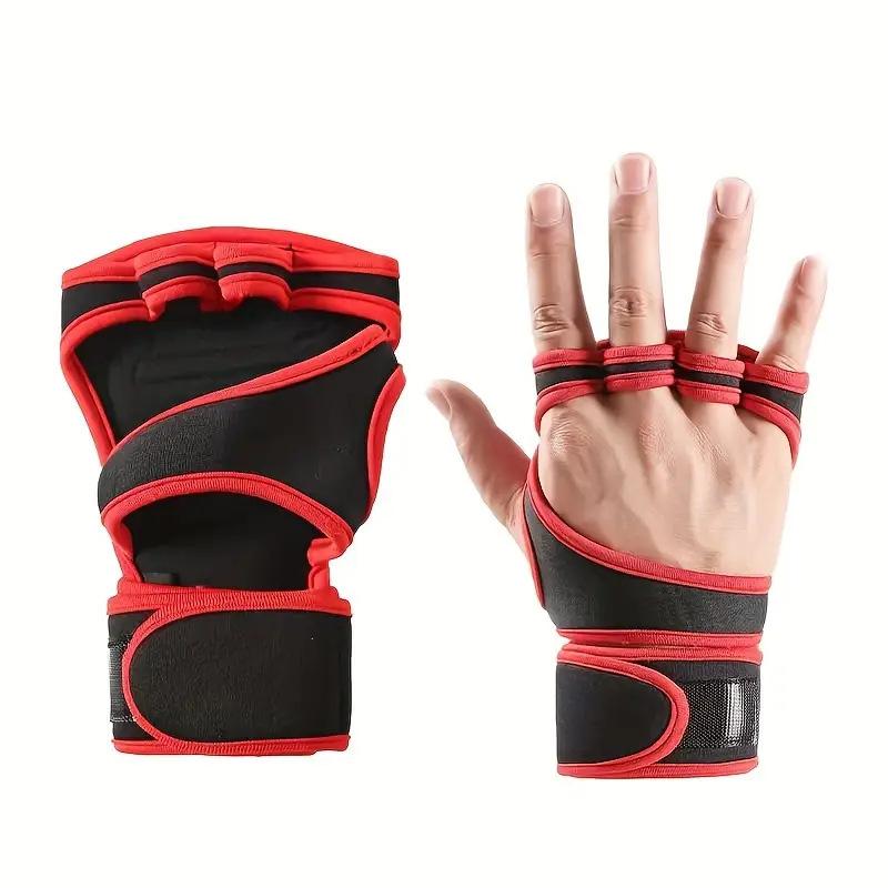 Fitness Half Finger Gloves Pull Up Dumbbell Lifting Weights Hard Pull Exercise Equipment Wrist Protection Cover Anti-Slip Anti-C