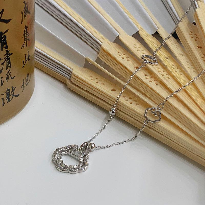 Aushöhlungs-Sicherheitsverschluss-Halskette, Neue Chinesische Antike Stil-Halskette, Hanfu Qipao-Accessoires, Retro-Temperament