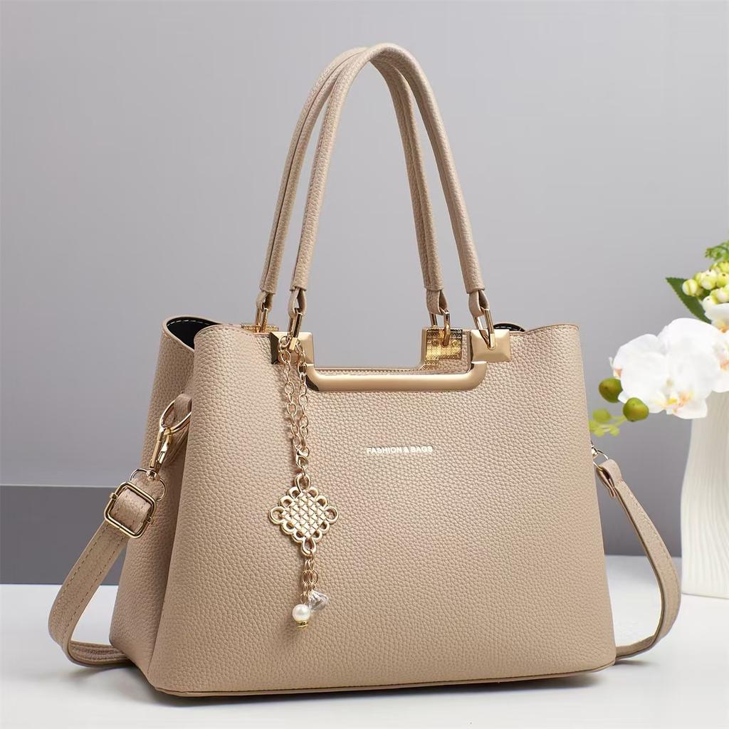 Geantă de mână nouă Macaron Fashion, cu mai multe straturi, capacitate mare, geantă de umăr simplă, textură litchi, geantă crossbody, trend