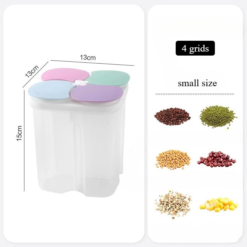 Kitchen Sealed Storage Box Cereal Dispenser Food Storage Tank Rotating Dry Food Cups Container Case Flour Grain Cans Organizer