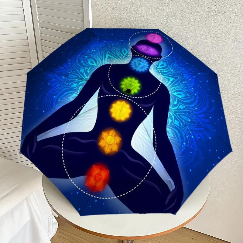 

1pc Chakra Meditation Harmony Umbrella with Plastic Handle,Suitable for All Seasons Home Travel Outdoor UmbrellaDD209