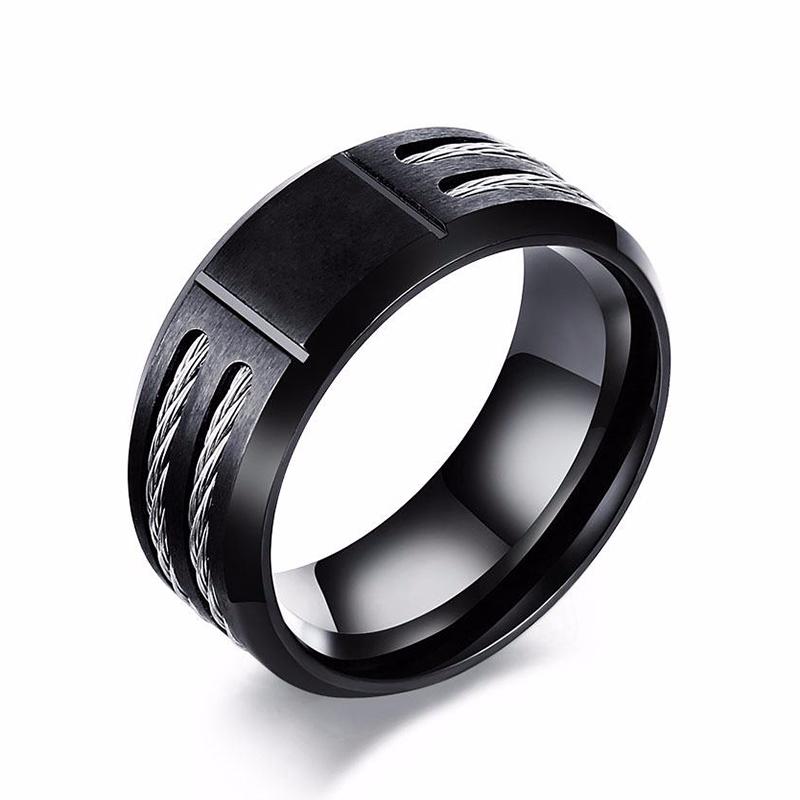 Vnox Personalize Wia Ring for Men Stainless Steel Cross Knights Templar Shield Oum Wild Wold Ring Custom Gift for Him