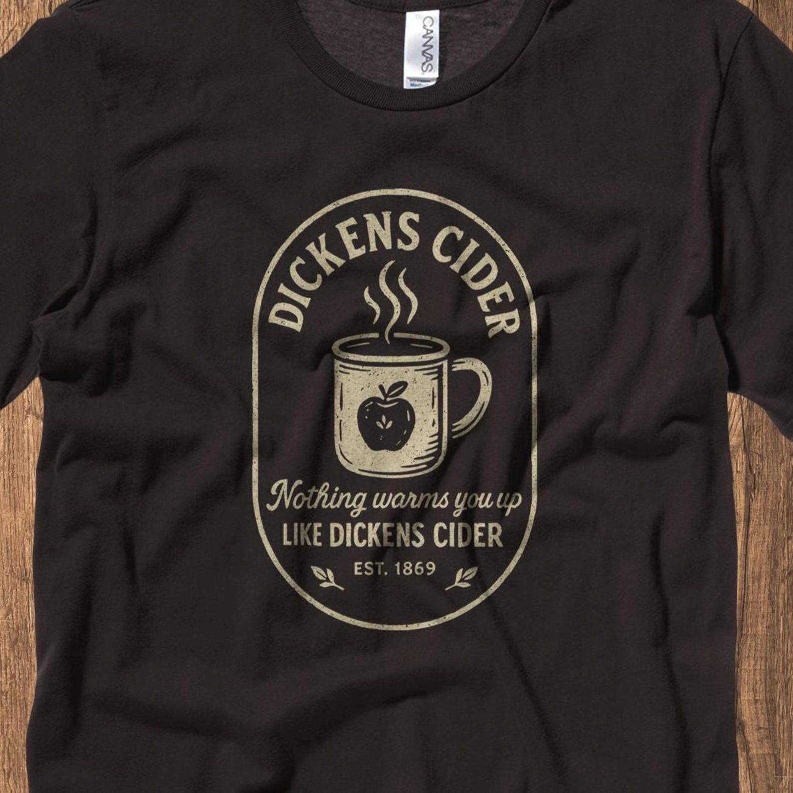 Dickens Cider T-Shirt: Funny Vintage Fall Pun Tee M