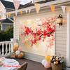 2D Red Plum Blossom Backdrop for Party Wedding Birthday Photography Decor