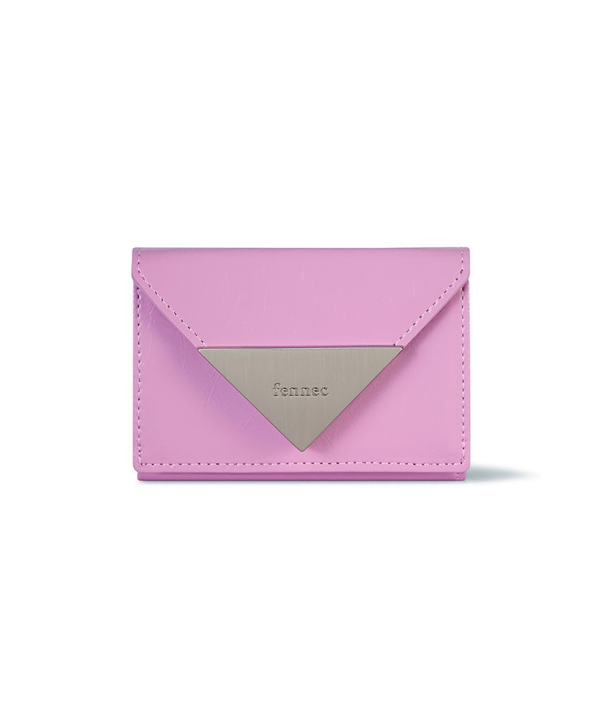 Fennec Crinkle Triangle Triple Wallet - Lilac Pink