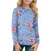 Children's Witch  Printed Long Sleeved Round Neck Top With Floral Print For Daily Casual T-shirt