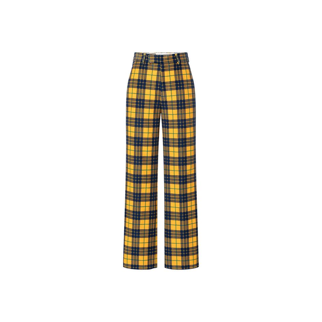 Gucci Straight Leg Checked Tartan Cotton Trousers 714622-ZAKSH-7088