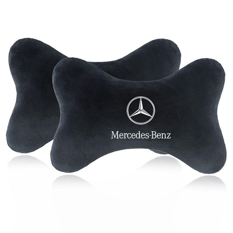 Car Headrest Neck Pillow A Pair Seat Belt Shoulder Pads for Mercedes Benz MB A C E S Class GLC CLE CLA GLB GLS W177 Accessories BA1