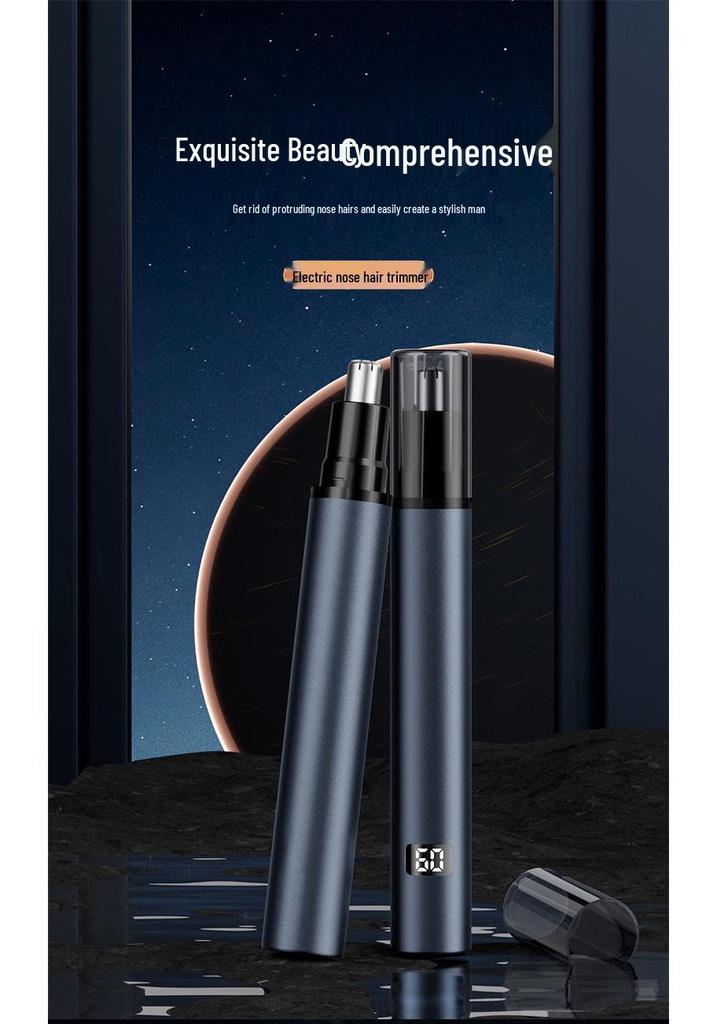 Rechargeable Men's Electric Nose Hair Trimmer & Cleaner