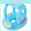 Xiao Lu Ins New Baby Toddler Sitting Ring With Handle Sunshade Canopy Seat Ring Children Inflatable Swimming Ring Sunscreen Boat