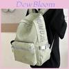 Simple Solid Color Butterfly Pattern Student Backpack With Plush Pendant For School And College Students