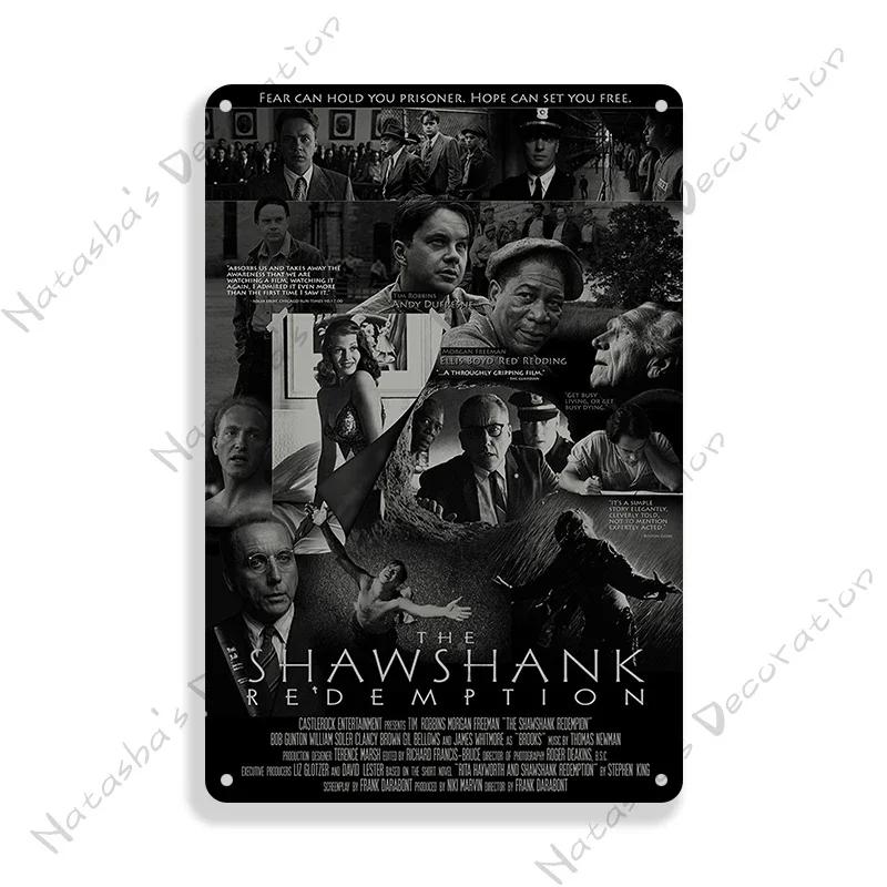 1994 American Movie The Shawshank Redemption Wall Plate Vintage Metal Plaque Metal Tin Sign Home Club Metal Signs Wall Decor