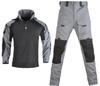 HEAT VOICE Camouflage Hooded Combat Shirt Set, BDU, Airsoft Tactical Shirt, Military Style, Unisex, Fall-Spring (Gray, Size L)