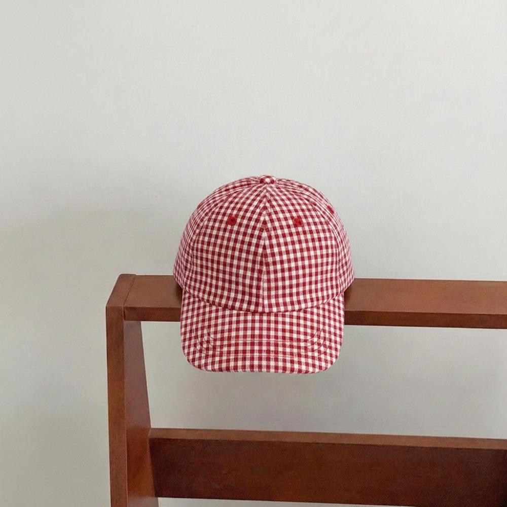 Karomuster Sommerhut Sonnenschutz Atmungsaktiver Sonnenhut Verstellbar Leicht Kinder Baseballkappe Outdoor Strand Reise