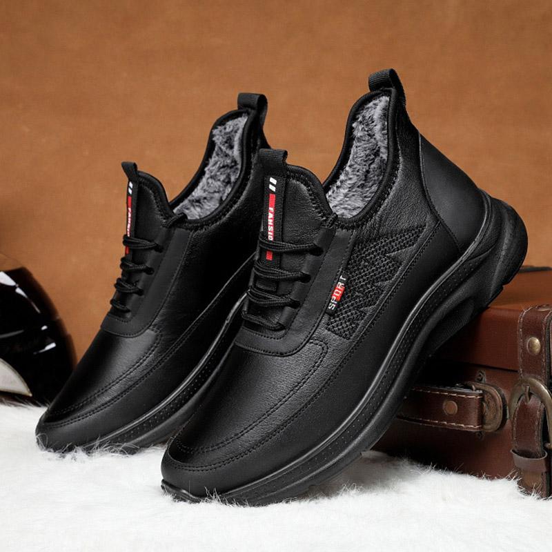 Зимние теплые мужские ботинки из искусственной кожи — фото 3