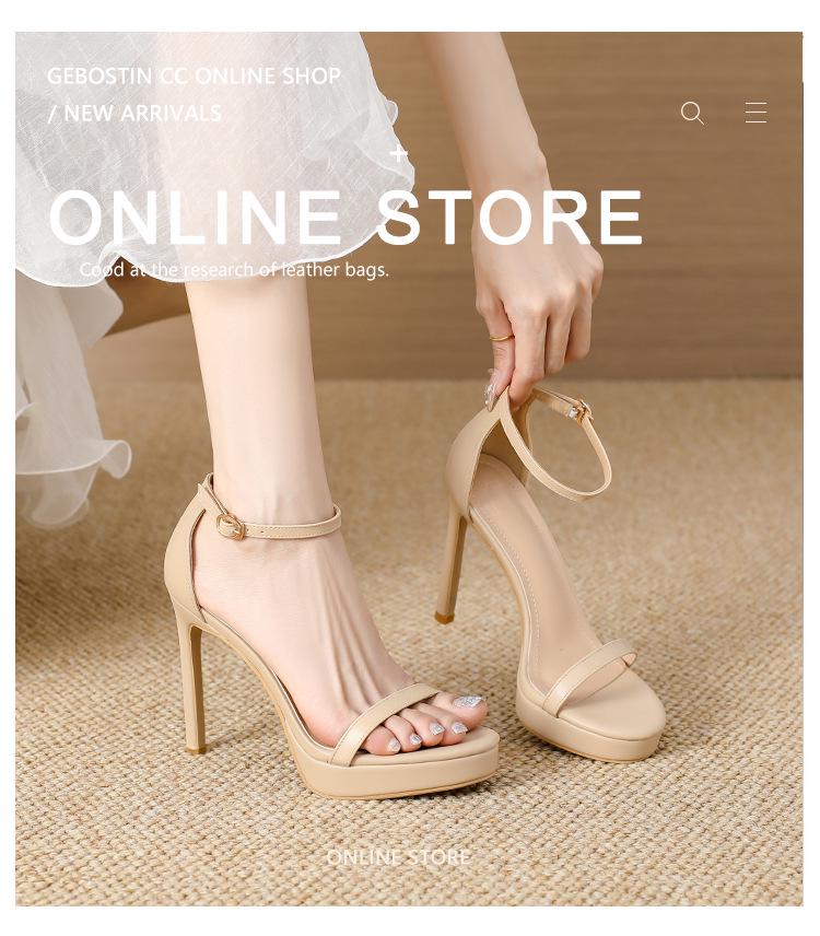Summer 2024 Women's 11cm Open-Toe Waterproof Stiletto Platform Sandals