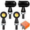 TOBEYA Motorcycle Turn Signal LED, Set of 4 with Turn Signal Relay, 12 V,