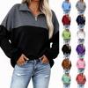 Women's Half Zip Loose Fit Long Sleeve Top Casual Pullover for Fall and Winter Wear