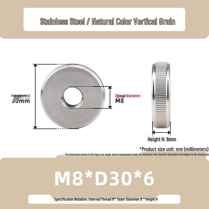 Stainless Steel M3/M6/M10 High-Strength Knurled Nut
