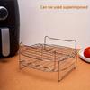 1 Set of Air Fryer Square Grill Stainless Steel, with 4 Barbecue Skewers Grill, Air Fryer Accessories, Cooking Rack, Kitchen