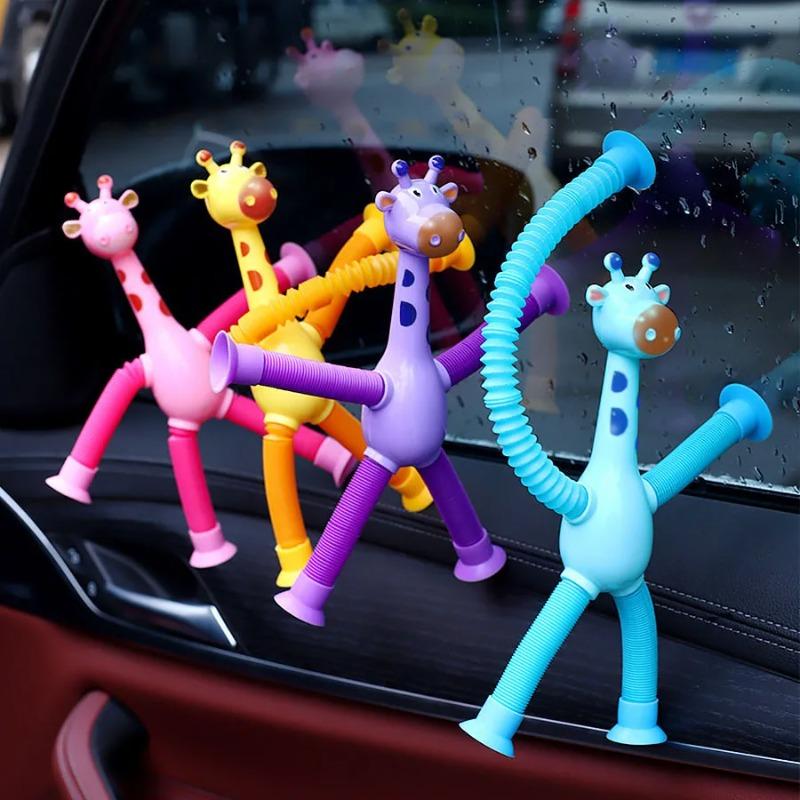 1Pcs Suction Cup Retractable Giraffe Toy With Versatile Shapes Glowing And Relaxing Fun And Stress Relieving Toy Gift