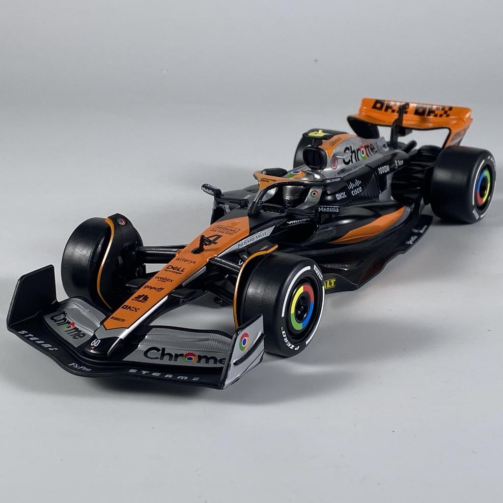 1:24 Mclaren MCL60 2023 4# Lando Norris P2 British GP F1 #81 Oscar Piastri Alloy Diecast Model Car Trendy Toy Collect Ornaments