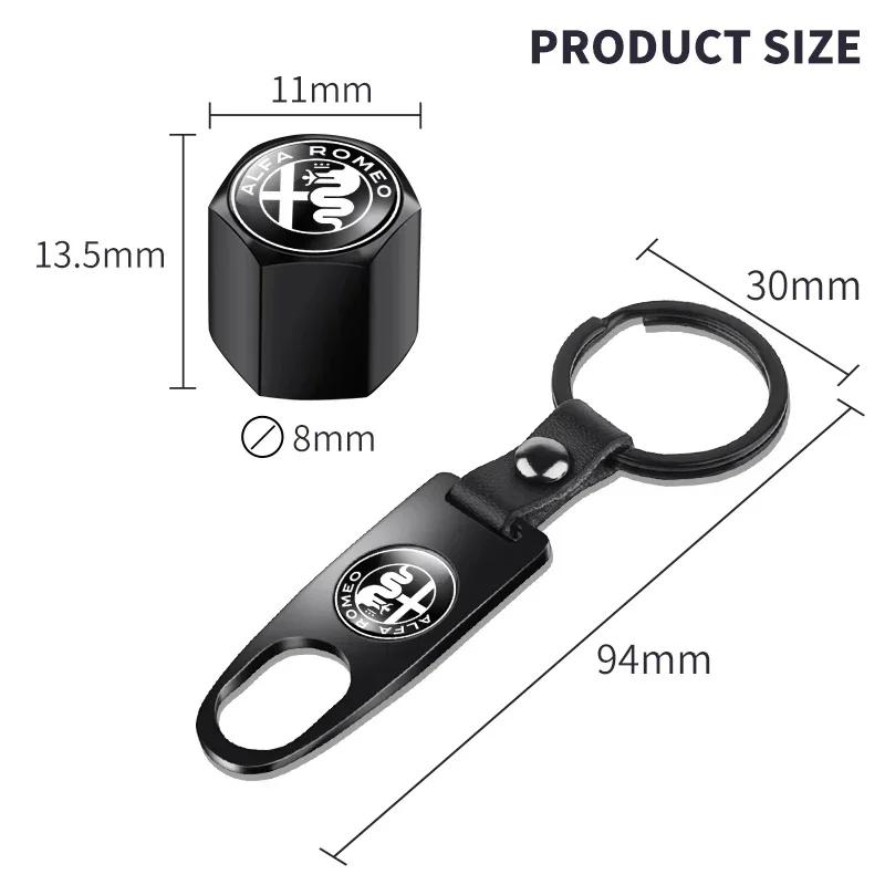 Car Keychain Keyring Tire Valve Cap Car Styling Accessories For Alfa Romeo Giulietta GT 159 147 156 Mito Brera Giulia F1 rvcr43