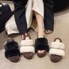 2025 Autumn New Gentle Retro Thick Bottom One Word Sandals Women Fashion Versatile Casual Wear Mao Mao Slippers