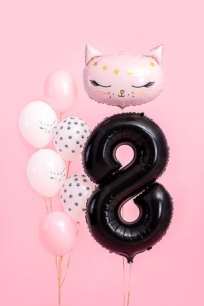 Balon Foliowy Cyfra 8 Czarna, 86Cm