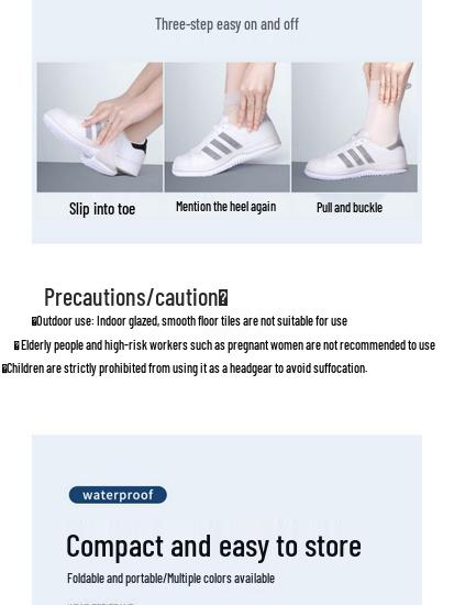 Unisex Waterproof Non-Slip Silicone Rain Boot Covers for Hiking